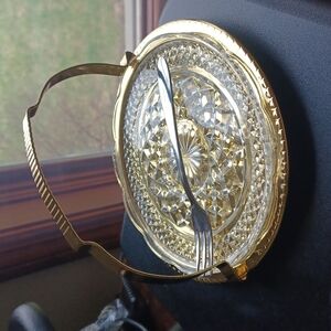 Vintage | Mid Century Kromex Brass & Glass Condiment Dish, New in box